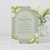 Italian Citrus Sage Green Bridal Shower Einladung (Stehend Vorderseite)