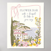 Italian Coast Bridal Shower Flower Bar Poster (Vorne)