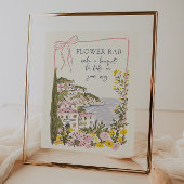 Italian Coast Bridal Shower Flower Bar Poster