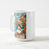 Italian Coast Café Scene Illustration Kaffeetasse (Vorderseite Links)