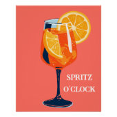 Italian Cocktail Happy Hour Vintage Retro Abstract Poster (Vorderseite)