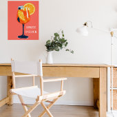 Italian Cocktail Happy Hour Vintage Retro Abstract Poster