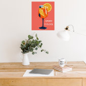 Italian Cocktail Happy Hour Vintage Retro Abstract Poster