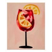 Italian Cocktail Happy Hour Vintage Retro Abstract Poster (Vorderseite)