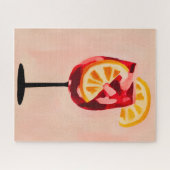 Italian Cocktail Happy Hour Vintage Retro Abstract Puzzle (Horizontal)