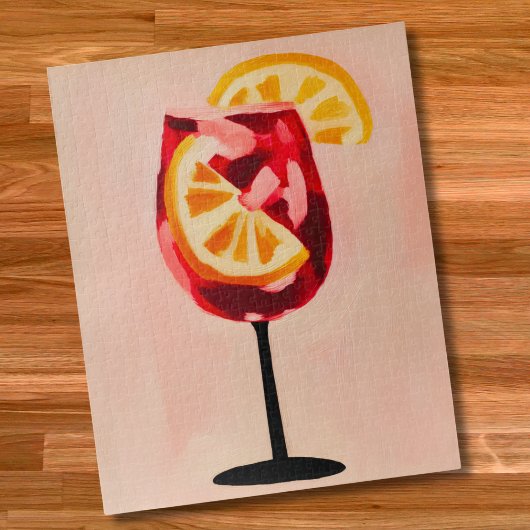 Italian Cocktail Happy Hour Vintage Retro Abstract Puzzle