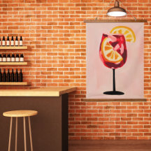 Italian Cocktail Happy Hour Vintage Retro Abstract