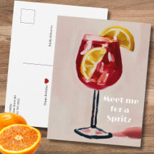 Italian Cocktail Happy Hour Vintage Retro Colorful