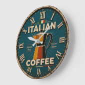 Italian Coffee  Große Wanduhr (Winkel)