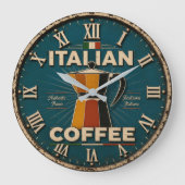 Italian Coffee  Große Wanduhr (Vorderseite)