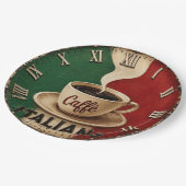 Italian Coffee Vintage Café Espresso Kitchen Gift Pappteller (Schrägansicht)