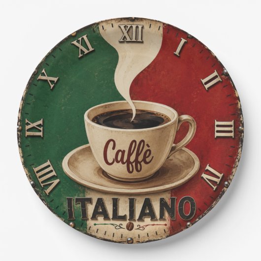 Italian Coffee Vintage Café Espresso Kitchen Gift Pappteller (Vorderseite)