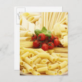 Italian cuisine. Pasta and tomatoes. Postkarte (Vorne/Hinten)