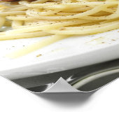 Italian cuisine. Spaghetti alle vongole. Poster (Ecke)