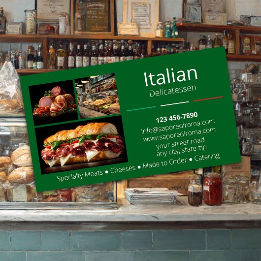 Italian Delicatessen Business Card Visitenkarte