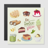 Italian Desserts Sweets Magnetkarte (Vorne/Hinten)