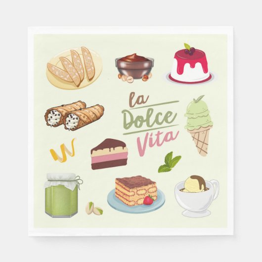 Italian Desserts Sweets Serviette (Vorderseite)