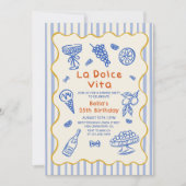 Italian Dinner La Dolce Vita Birthday Invitation Einladung (Vorderseite)