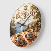 Italian Espresso Coffee Große Wanduhr (Winkel)