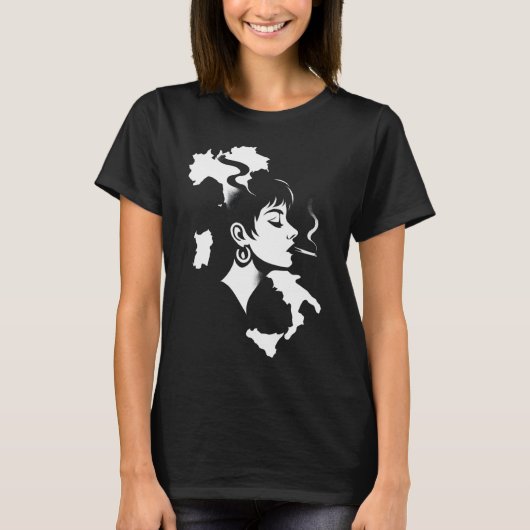 Italian Essence: Minimalist Woman Silhouette & Ita T-Shirt (Vorderseite)