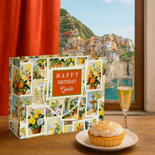 Italian Festive Pattern Gift Bag Große Geschenktüte