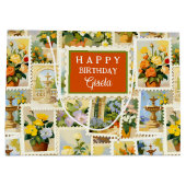 Italian Festive Pattern Gift Bag Große Geschenktüte (Rückseite)