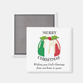ITALIAN FLAG Christmas Pudding Magnet (Vorderseite/Rückseite)