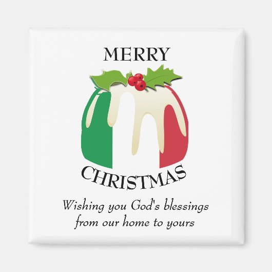 ITALIAN FLAG Christmas Pudding Magnet (Vorne)