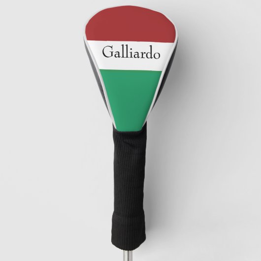 Italian Flag Colors Surname Name Custom  Golf Headcover (Vorderseite)