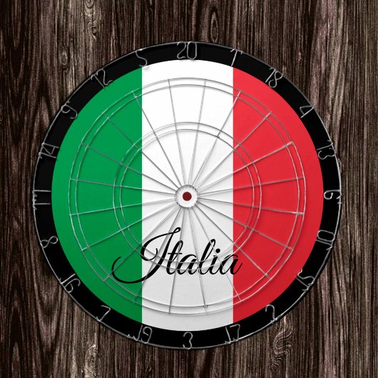 Italian Flag Dartboard & Italy darts / game board Dartscheibe