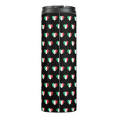 Italian Flag Heart Repeat Pattern Black Thermosbecher (Rückseite)
