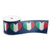 Italian Flag Hearts on Royal Blue Satinband (Spule)