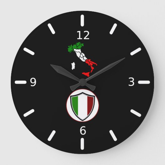 Italian flag large clock große wanduhr (Vorderseite)