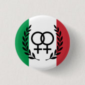 Italian Flag Lesbian Pride Pin with laurel wreath Button (Vorderseite)