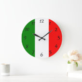 Italian Flag of Italy Bandiera d'Italia Tricolore Große Wanduhr (Zuhause)