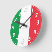 Italian Flag Wall Clock - Flag of Italy Runde Wanduhr (Winkel)