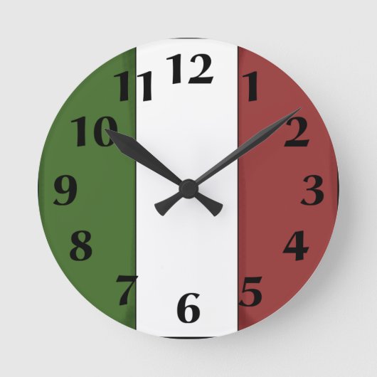 Italian Flag Wall Clock Runde Wanduhr (Vorderseite)