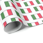 Italian Flags Repeat on White Geschenkpapier (Rolleneckpunkt)