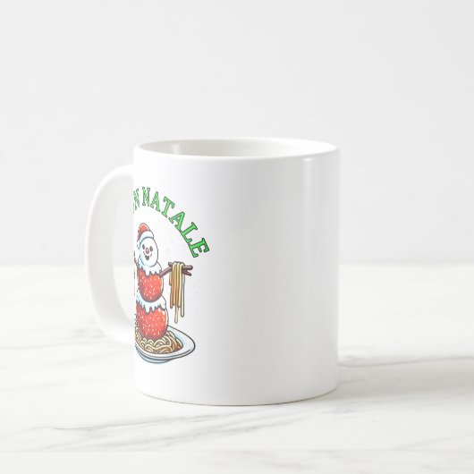 Italian Food Christmas Meatball Snowman Ugly Chris Kaffeetasse (Vorderseite Links)
