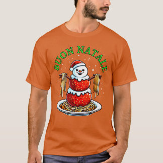 Italian Food Christmas Meatball Snowman Ugly Chris T-Shirt