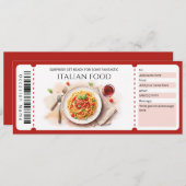Italian Food Gift Certificate Einladung (Vorne/Hinten)