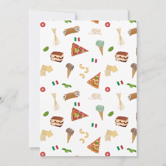 Italian Food Pizza & Pasta Dinner Party Theme Einladung (Rückseite)