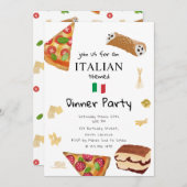 Italian Food Pizza & Pasta Dinner Party Theme Einladung (Vorne/Hinten)