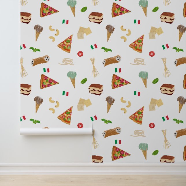 Italian Food Pizza Pasta Tiramisu Kitchen Tapete (Anwendung)