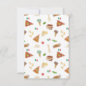 Italian Food Pizza Pasta Tiramisu Pattern Dankeskarte (Rückseite)
