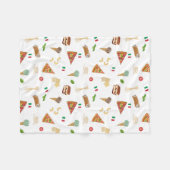 Italian Food Pizza Pasta Tiramisu Pattern Fleecedecke (Vorderseite (Horizontal))