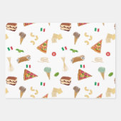 Italian Food Pizza Pasta Tiramisu Pattern Geschenkpapier Set (Vorderseite 3)