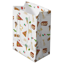 Italian Food Pizza Pasta Tiramisu Pattern Mittlere Geschenktüte