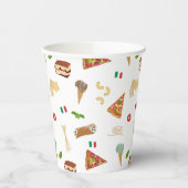 Italian Food Pizza Pasta Tiramisu Pattern Pappbecher (Links)