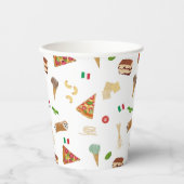 Italian Food Pizza Pasta Tiramisu Pattern Pappbecher (Vorderseite)